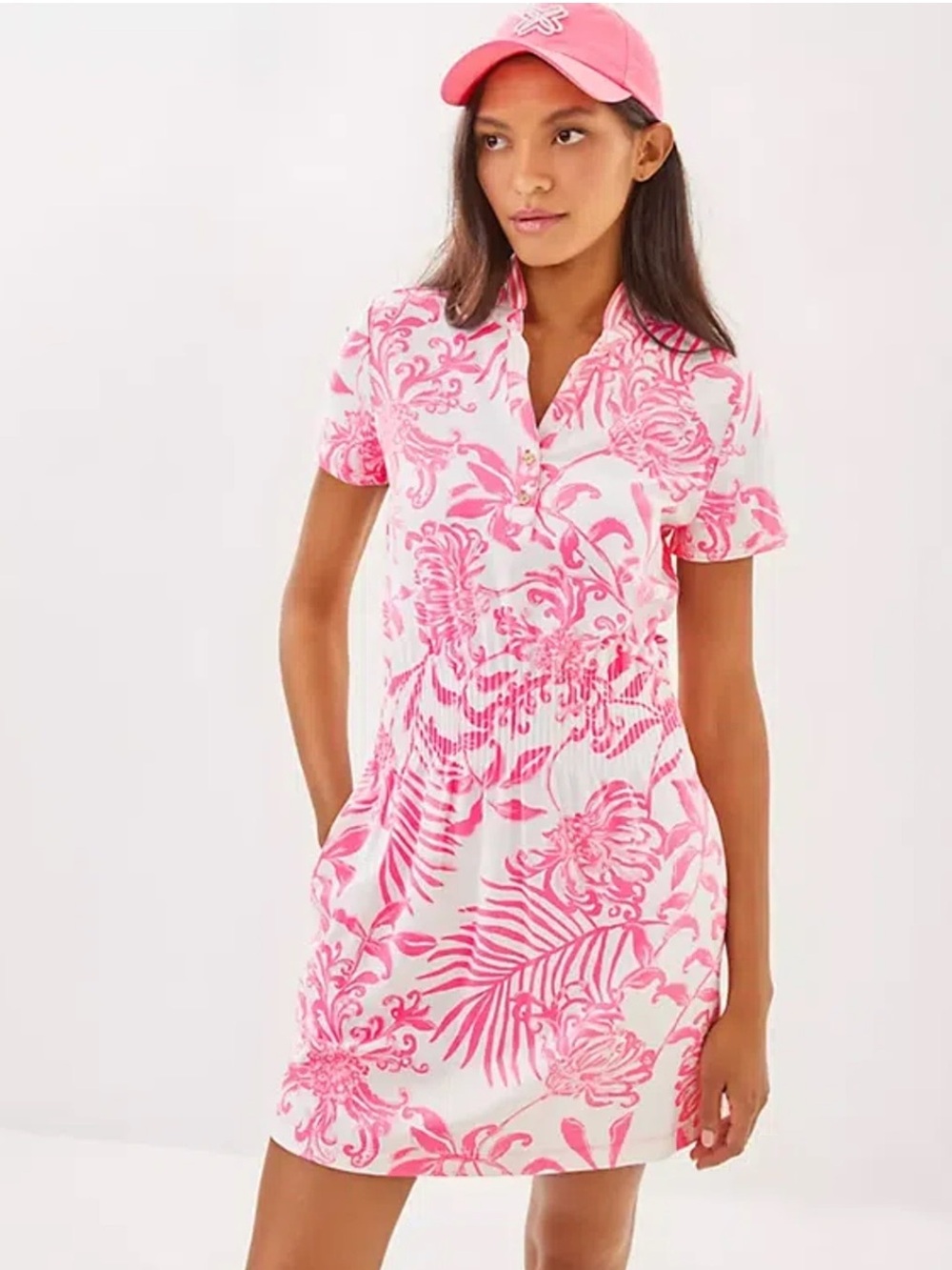 Limited Edition Lilly Pulitzer UPF 50+Luxletic Frida Scallop Polo Resort White